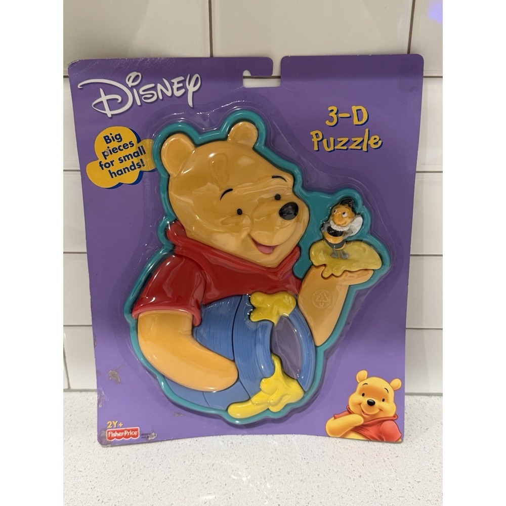 VTG 2002 Fisher-Price Disney 3D Puzzle Winnie the Pooh w/ Honey Pot & Bee NIB